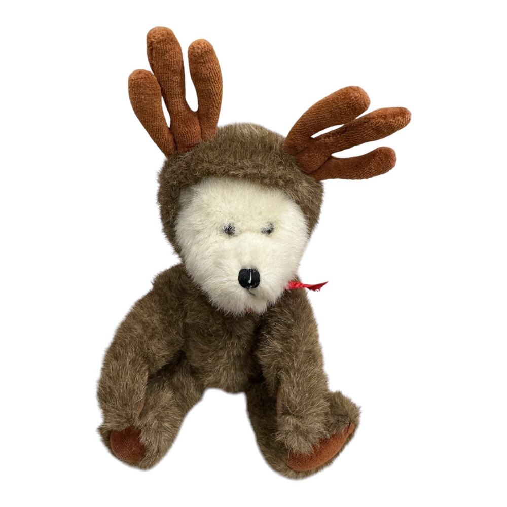 Vintage 1990-94  Boyds Bears Plush 8”  Joined Ansel Reindeer Christmas Bear